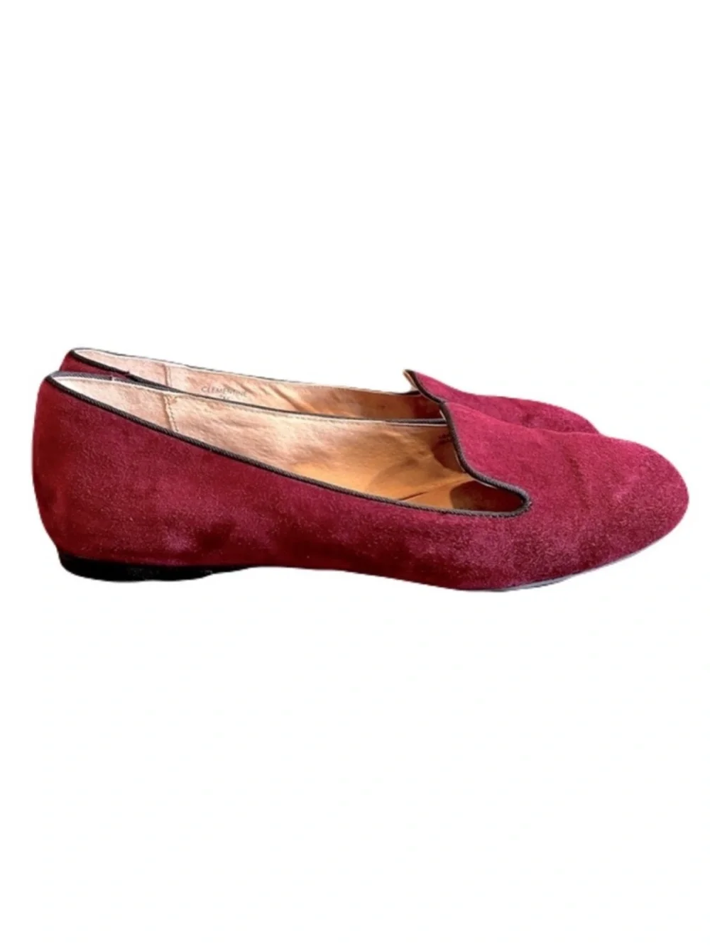 Tahari ‘Clementine’ Burgundy Suede Smoking Slipper Loafers, Size 7
